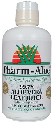 slide 1 of 1, Pharm-Aloe Whole Leaf Organic Aloe Vera Juice, 32 Fl.Oz., 1 ct