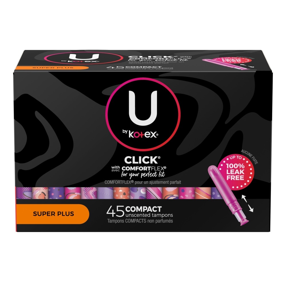 slide 1 of 1, U by Kotex Tampons, Compact, Super Plus, Unscented, 45 ct