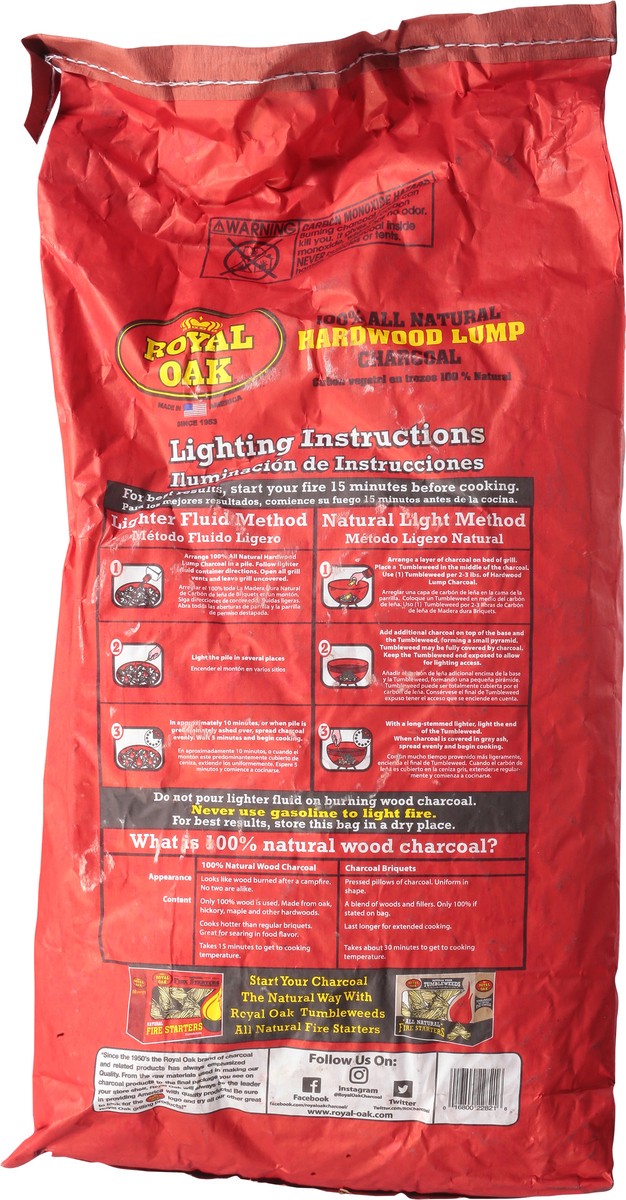 slide 6 of 9, Royal Oak 100% Natural Hardwood Charcoal 15.44 lb, 15.44 lb