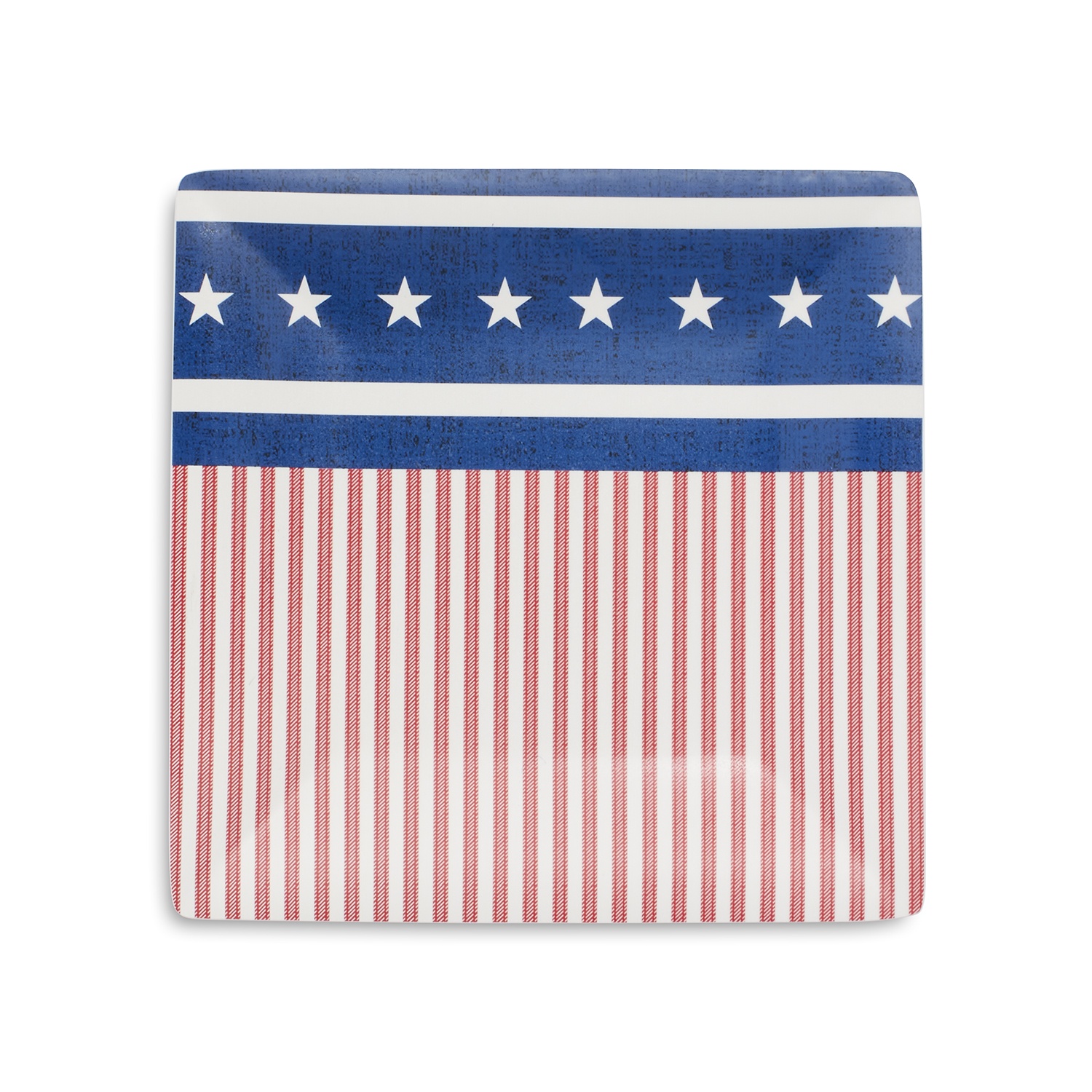 slide 1 of 1, Sur La Table Fourth of July Flag Square Appetizer Plates, 4 ct