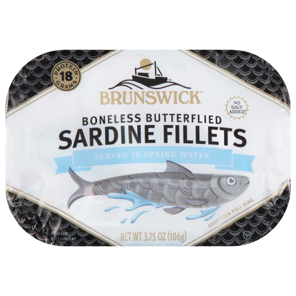 slide 1 of 8, Brunswick Boneless Butterflied Spring Water Sardine Fillets 3.75 oz, 3.75 oz