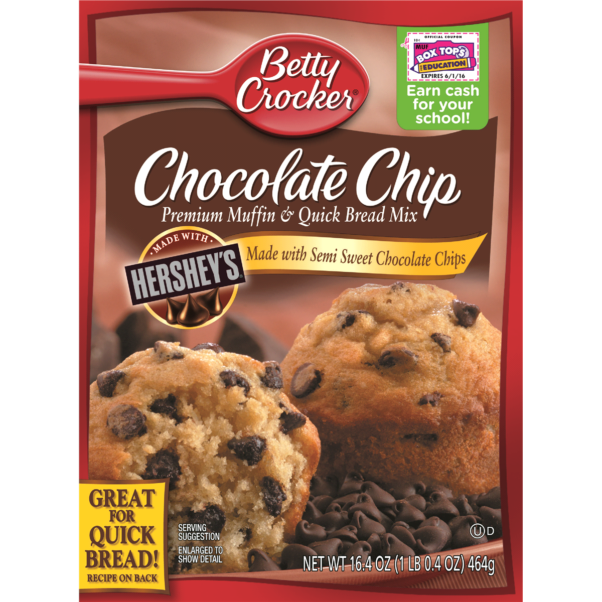 slide 1 of 1, Betty Crocker Chocolate Chip Muffin & Quick Bread Mix, 14.75 oz