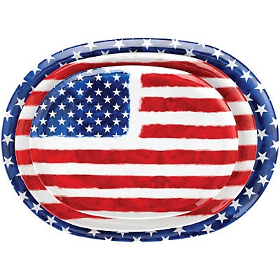 slide 1 of 1, Destination Holiday US Flag Assorted Melamine Platters, 3 ct