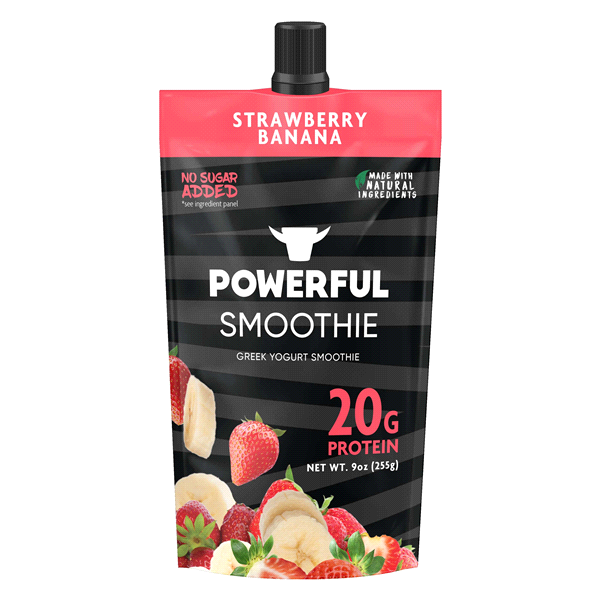 slide 1 of 1, Powerful Strawberry Banana Greek Style Yogurt Smoothie, 9 fl oz