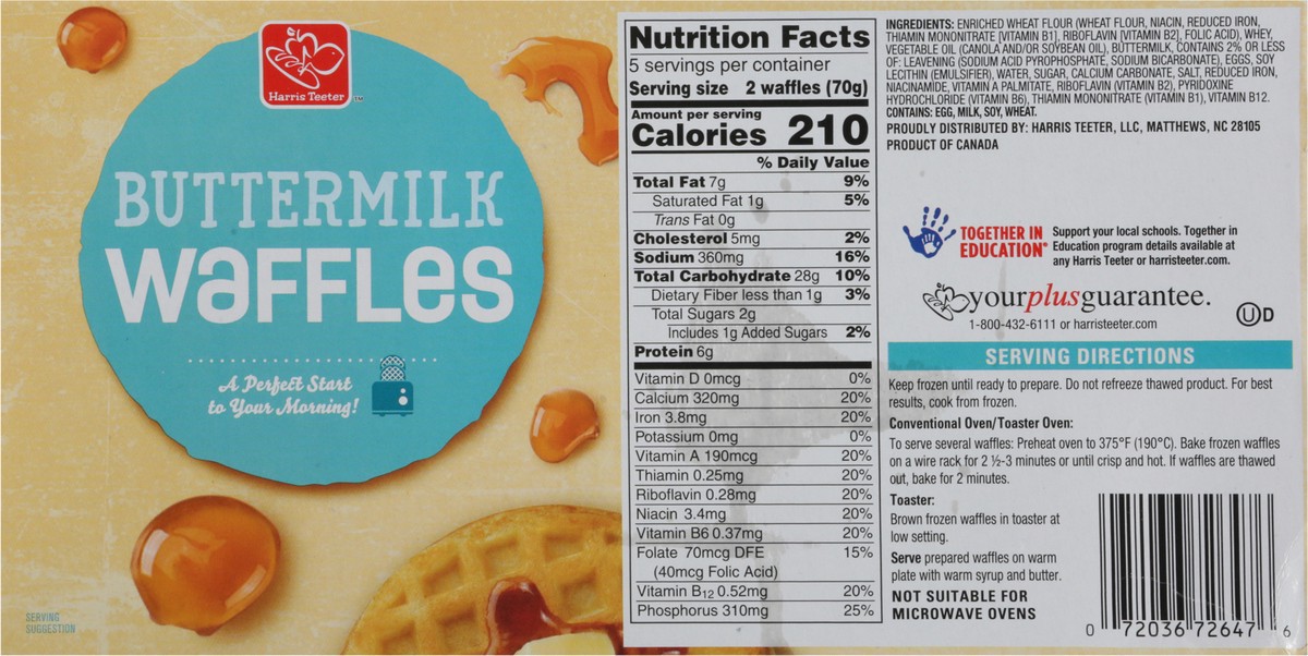 slide 6 of 9, Harris Teeter Buttermilk Waffles, 10 ct