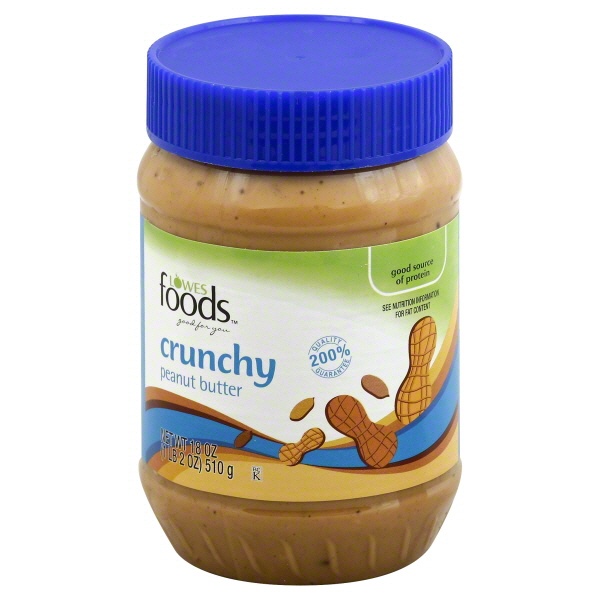 slide 1 of 1, Lowes Foods Peanut Butter Crunchy, 18 oz