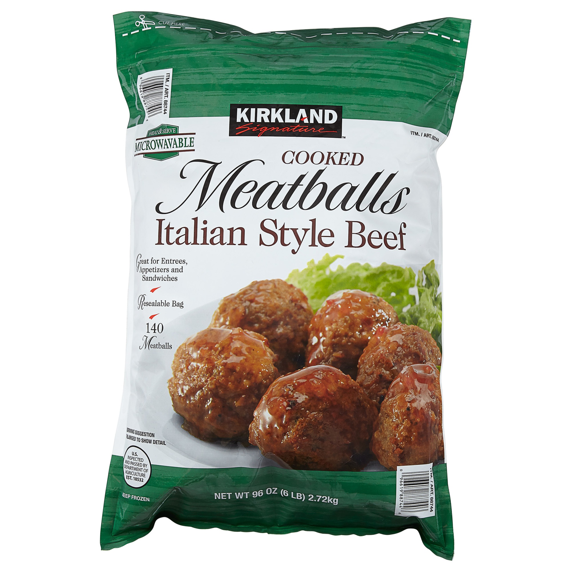 slide 1 of 2, Kirkland Signature Italian Style Meatballs, 