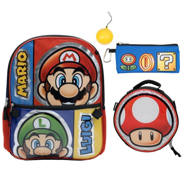slide 3 of 4, Accessory Innovations 5-Piece Backpack Set, Super Mario Brothers, 1 ct
