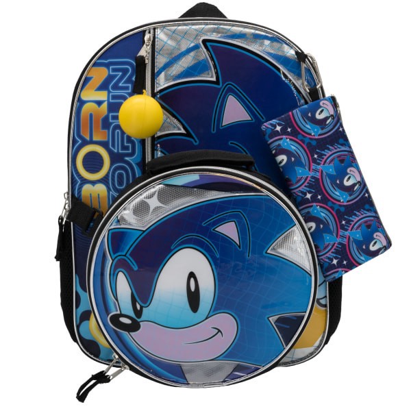 slide 1 of 4, Accessory Innovations 5-Piece Backpack Set, Sonic The Hedgehog, 1 ct