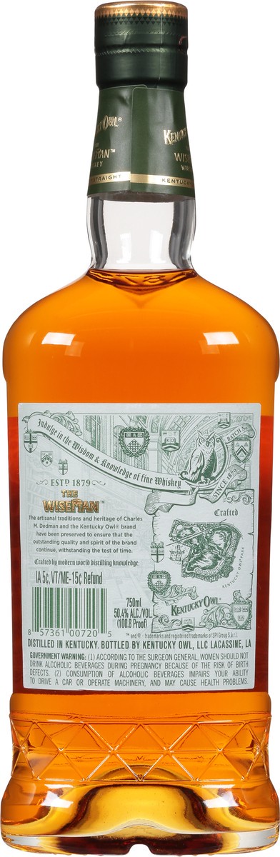 slide 9 of 9, The Wiseman Kentucky Owl Wiseman Rye Whiskey, 750 ml