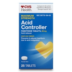 slide 1 of 1, CVS Health Acid Controller Tablets Maximum Strength, 25 ct; 20 mg