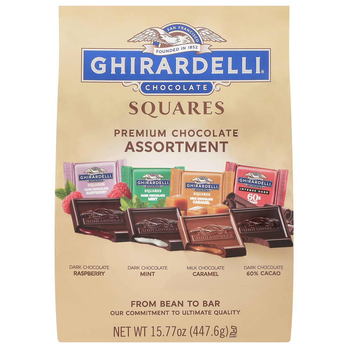 slide 1 of 16, GHIRARDELLI Premium Assorted Chocolate Squares, 15.77 oz Bag, 