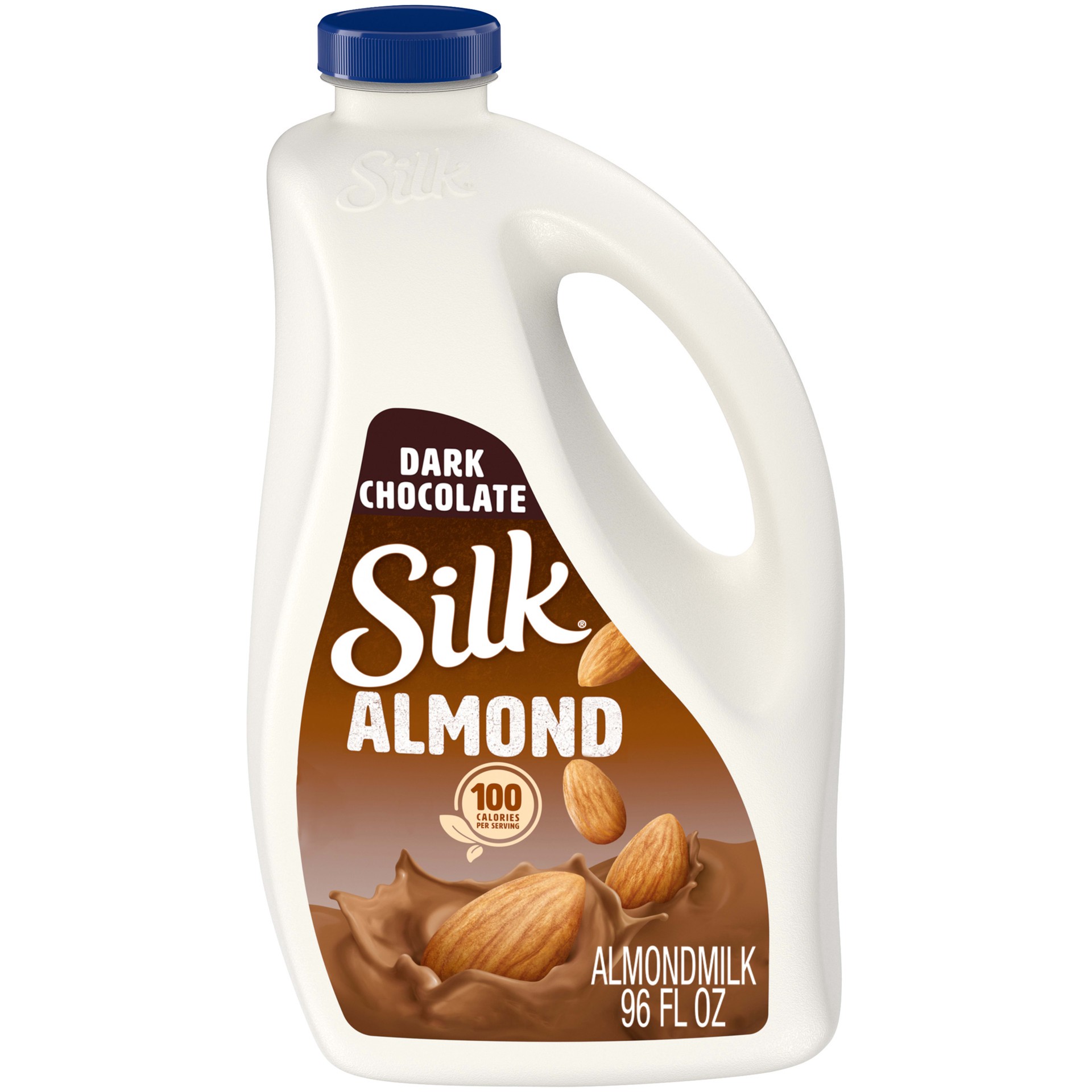 slide 1 of 12, Silk Almond Milk, Dark Chocolate, Dairy-Free, Vegan, Non-GMO Project Verified, 96 oz., 96 fl oz