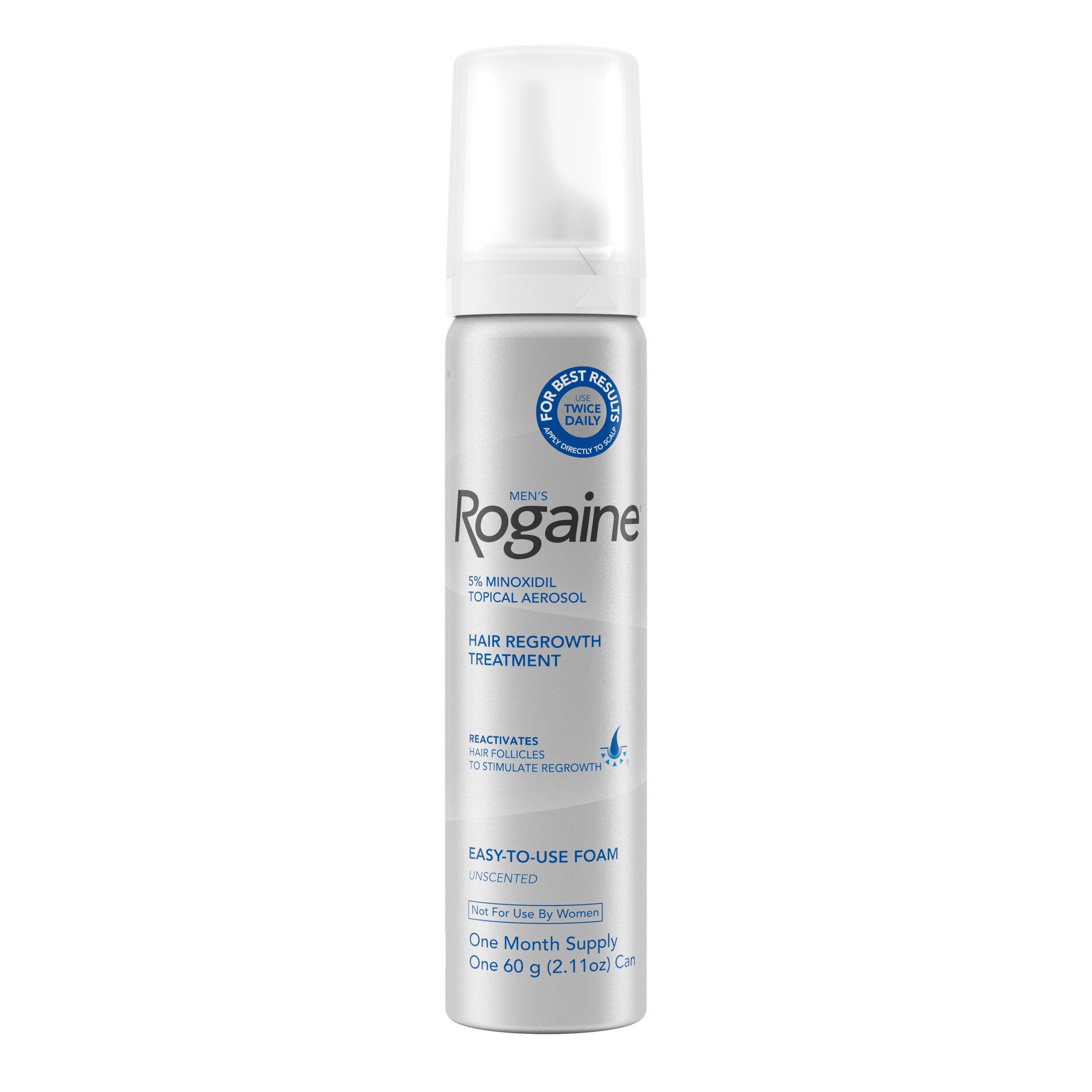 slide 1 of 31, Rogaine Men's Rogaine 5% Minoxidil Foam for Hair Loss and Hair Regrowth, Topical Treatment for Thinning Hair, 3-Month Supply, 180 g