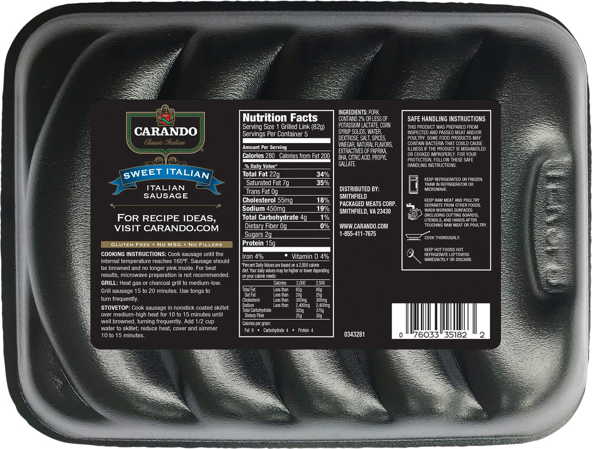 slide 2 of 3, Carando Sweet Italian Italian Sausage 19 oz, 19 oz