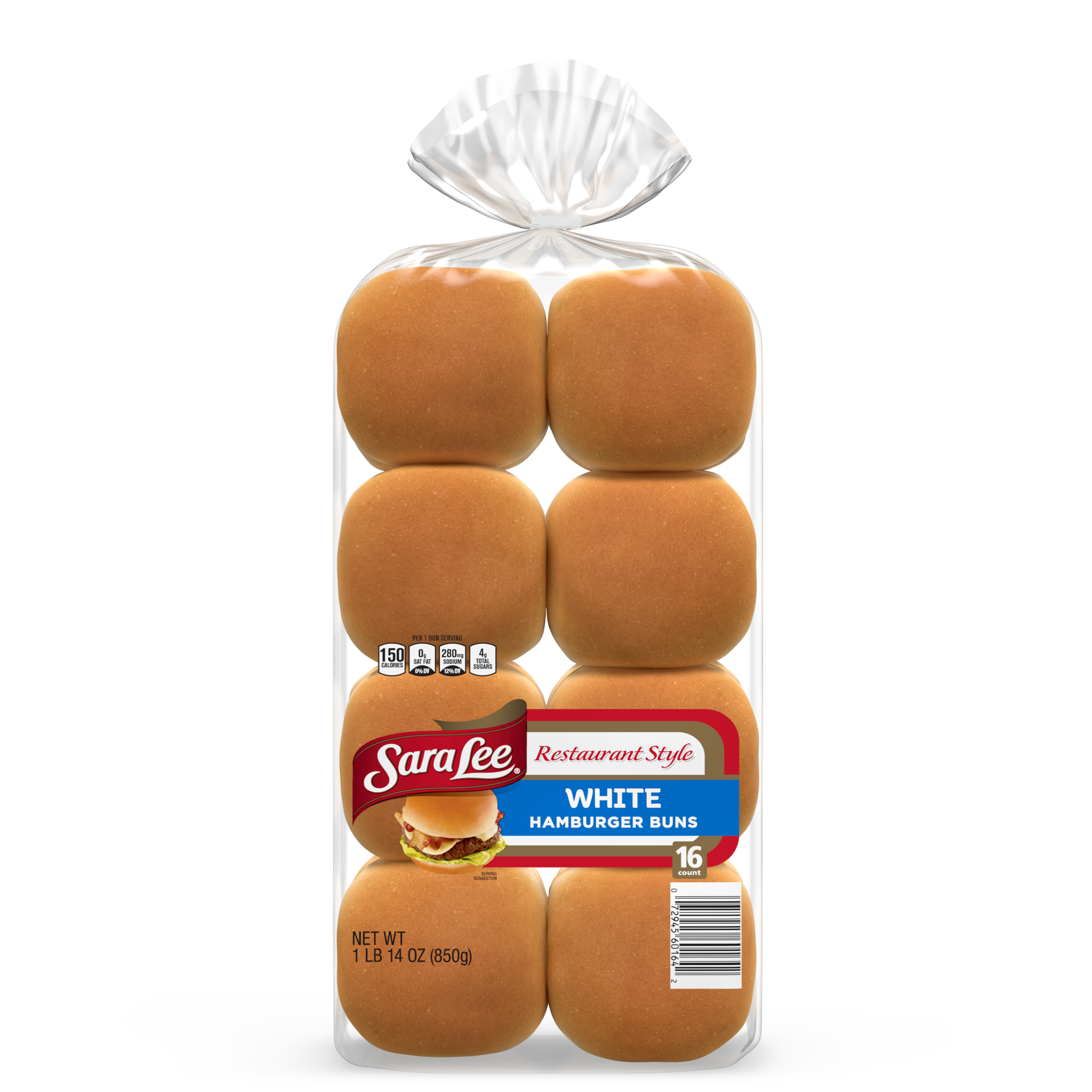 slide 1 of 5, Sara Lee Restaurant Style White Hamburger Buns, 16 count, 16 ct