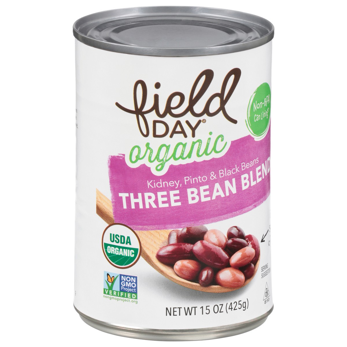 slide 4 of 13, Field Day Organic Three Bean Blend 15 oz, 15 oz