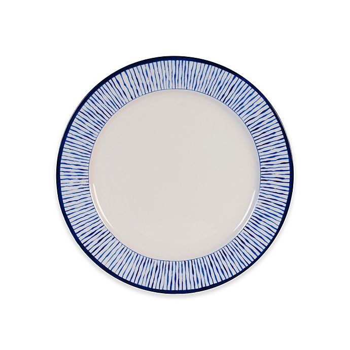 slide 1 of 1, Everyday White by Fitz and Floyd Blue Stripe Rim Salad Plate - White, 1 ct