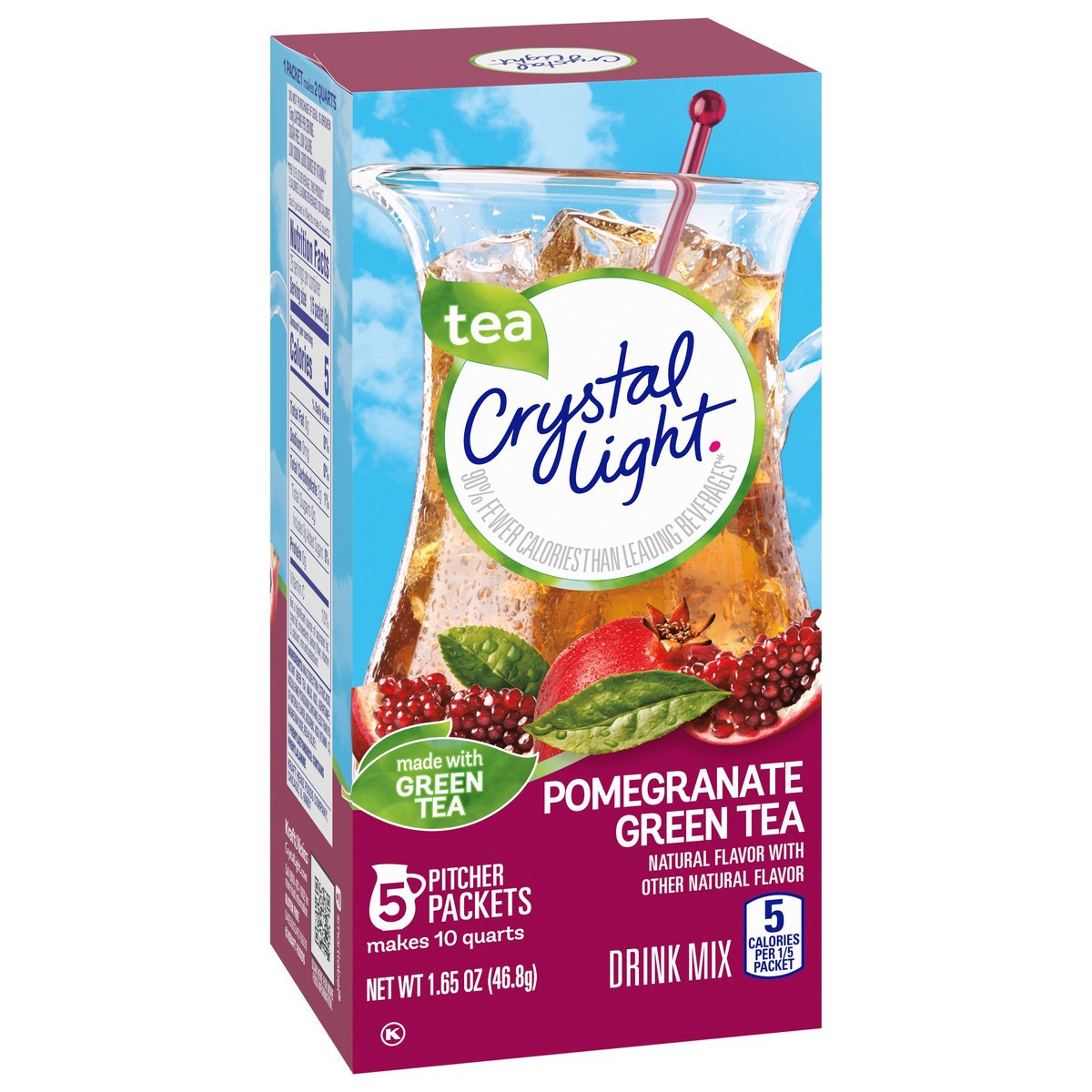 slide 9 of 14, Crystal Light Pomegranate Green Tea Naturally Flavored Powdered Drink Mix, 5 ct Pitcher Packets, 5 ct