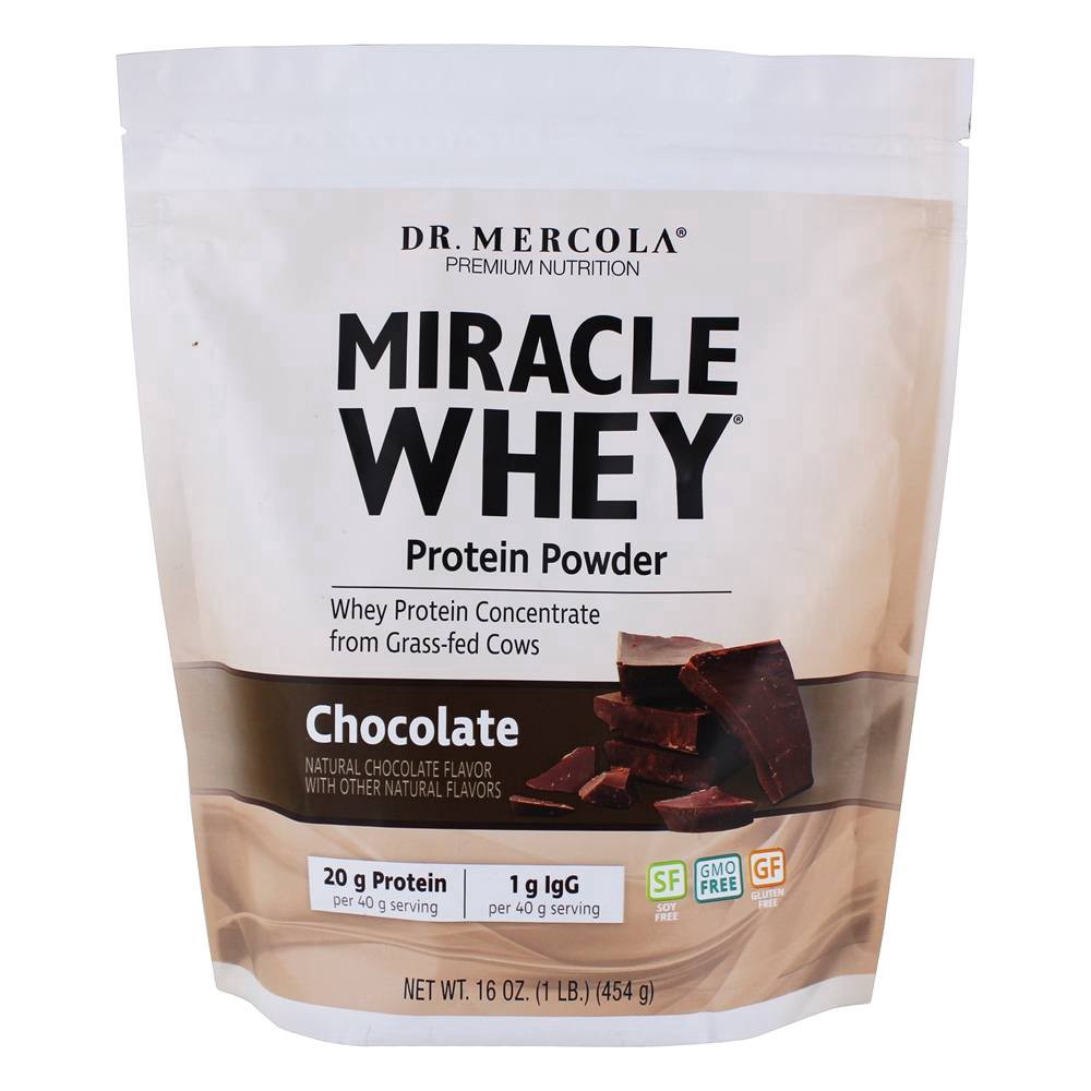 slide 1 of 1, Dr. Mercola Miracle Whey Chocolate Protein, 1 lb