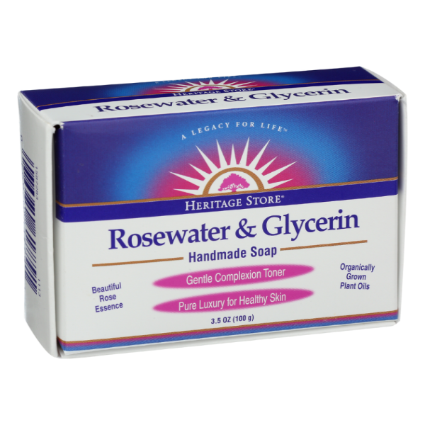 slide 1 of 1, Heritage Store Rosewater & Glycerin Soap, 1 ct