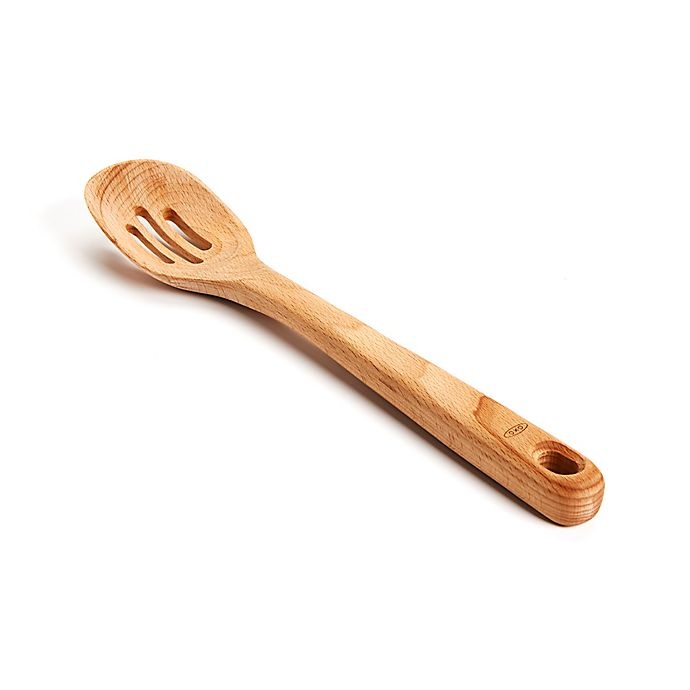 slide 2 of 4, OXO Spoon Wooden Slotted Large, 1 ct