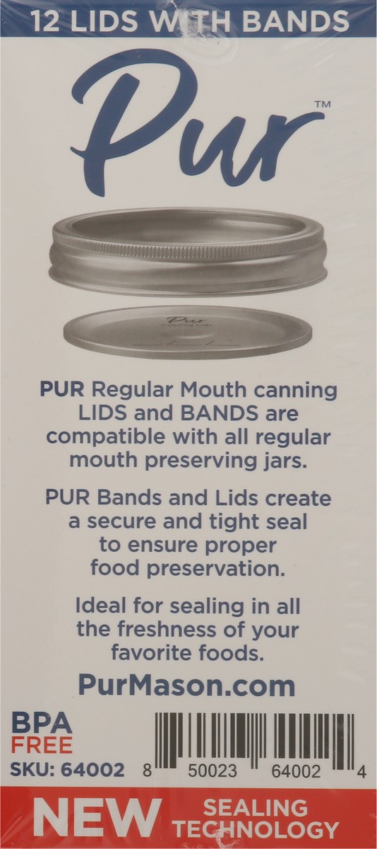 slide 8 of 10, PUR Regular Mouth Canning Lids and Bands 12 ea, 12 ct