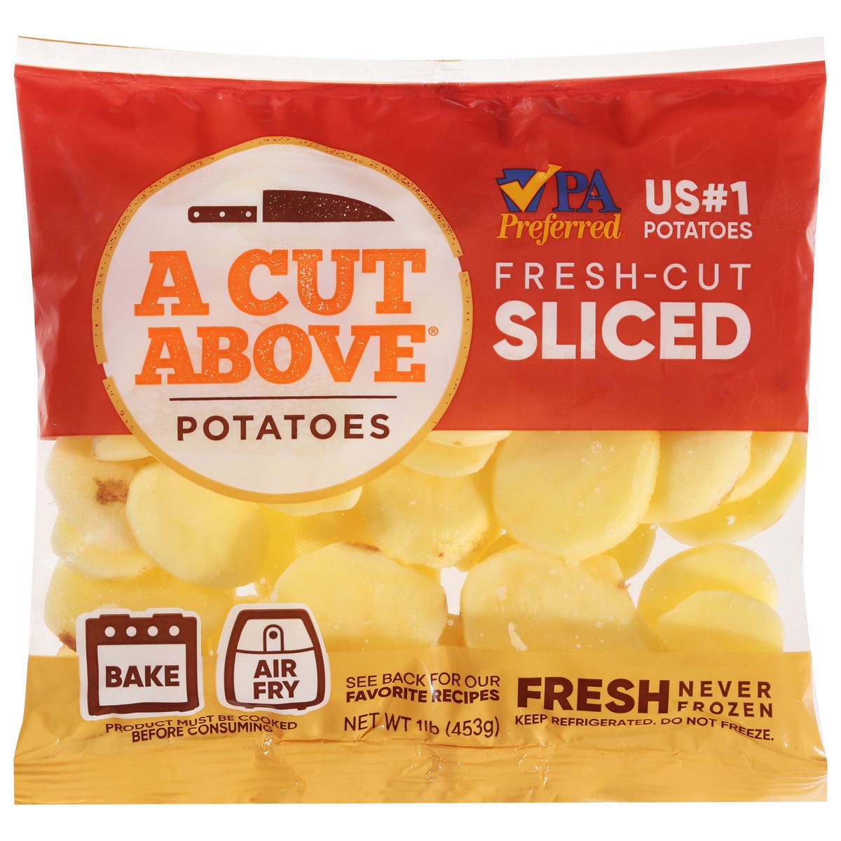 slide 4 of 13, A Cut Above Fresh-Cut Sliced Potatoes, 1 lb