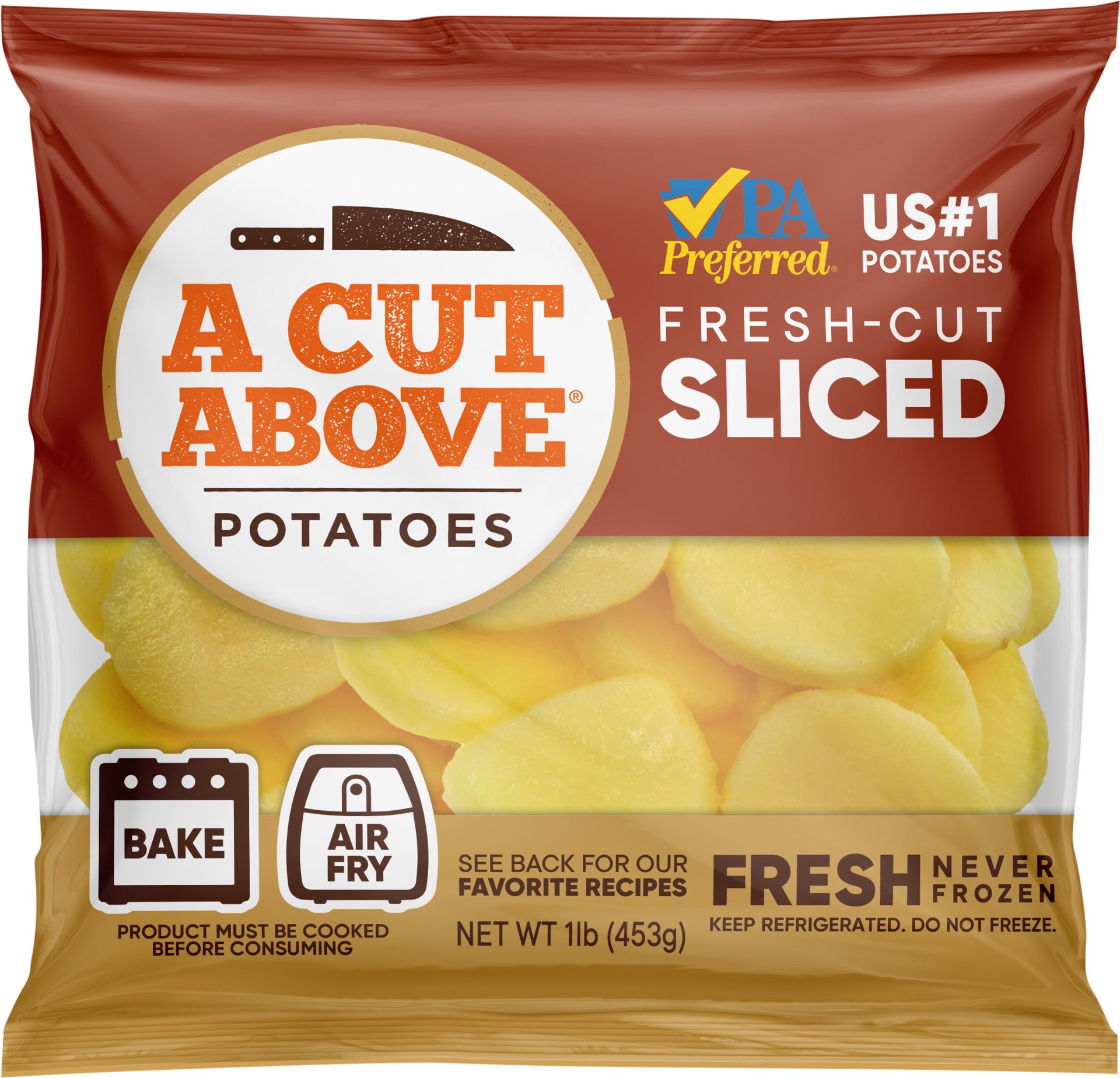 slide 1 of 13, A Cut Above Fresh-Cut Sliced Potatoes, 1 lb