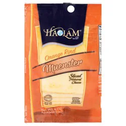 Haolam Natural Orange Rind Muenster Sliced Cheese 6 oz