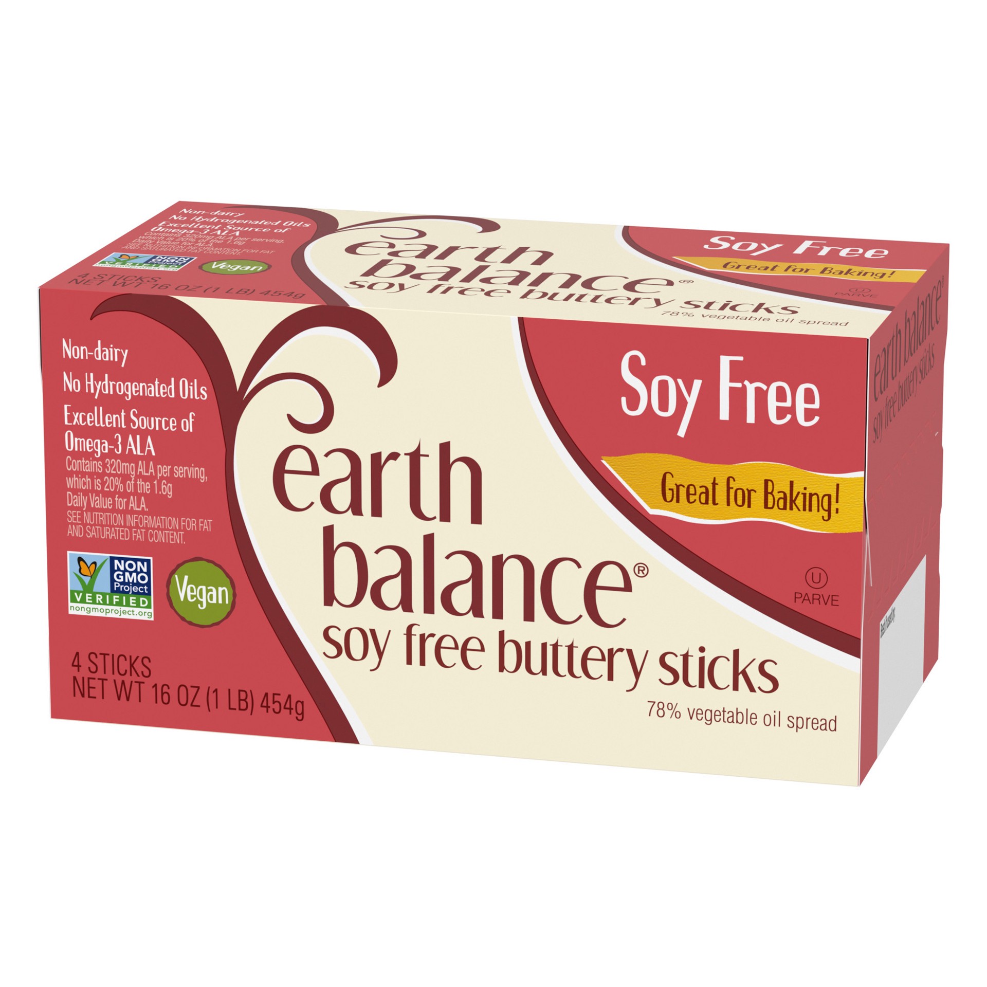 slide 3 of 5, Earth Balance Soy Free Buttery Sticks, 16 oz., 4 Sticks, 16 oz
