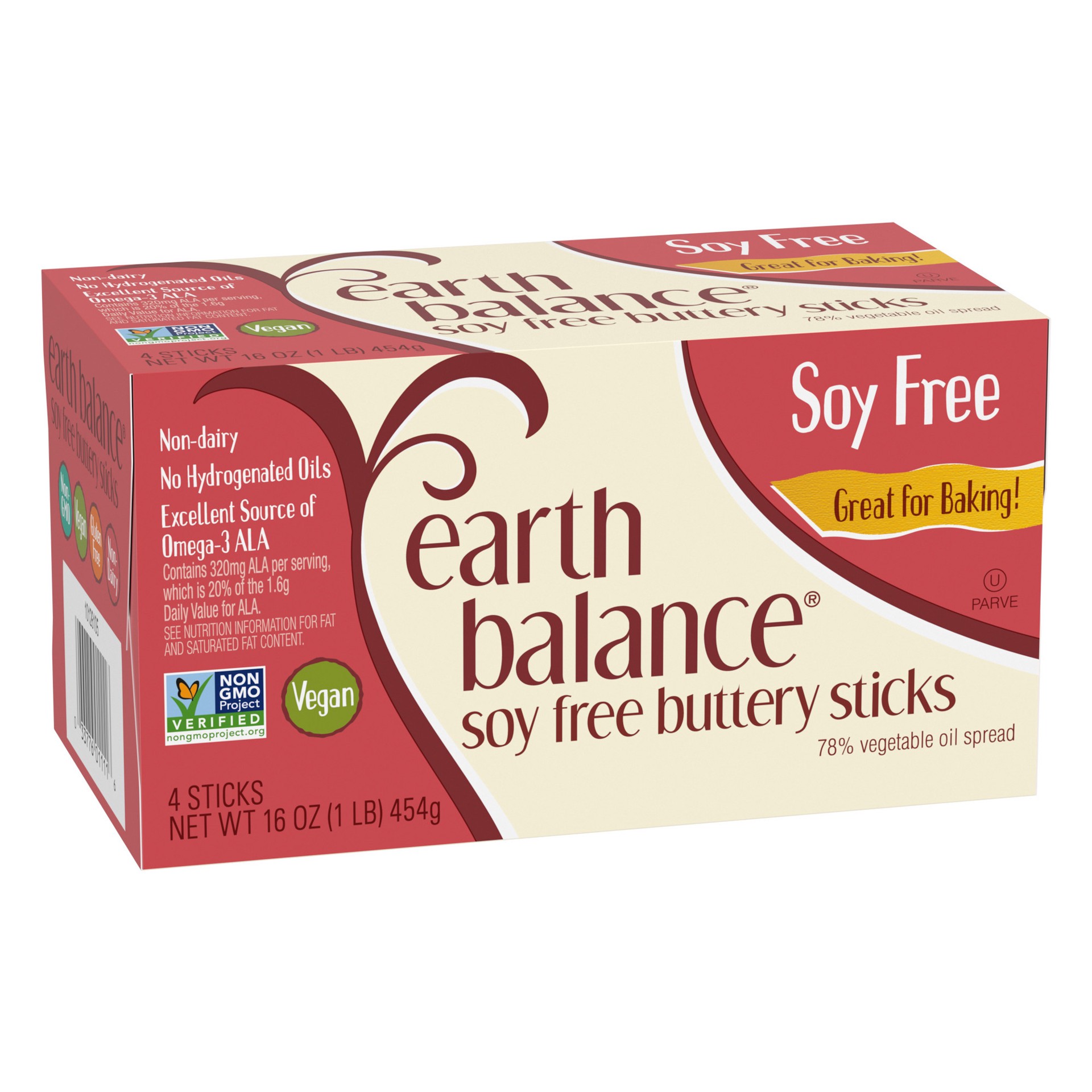 slide 5 of 5, Earth Balance Soy Free Buttery Sticks, 16 oz., 4 Sticks, 16 oz