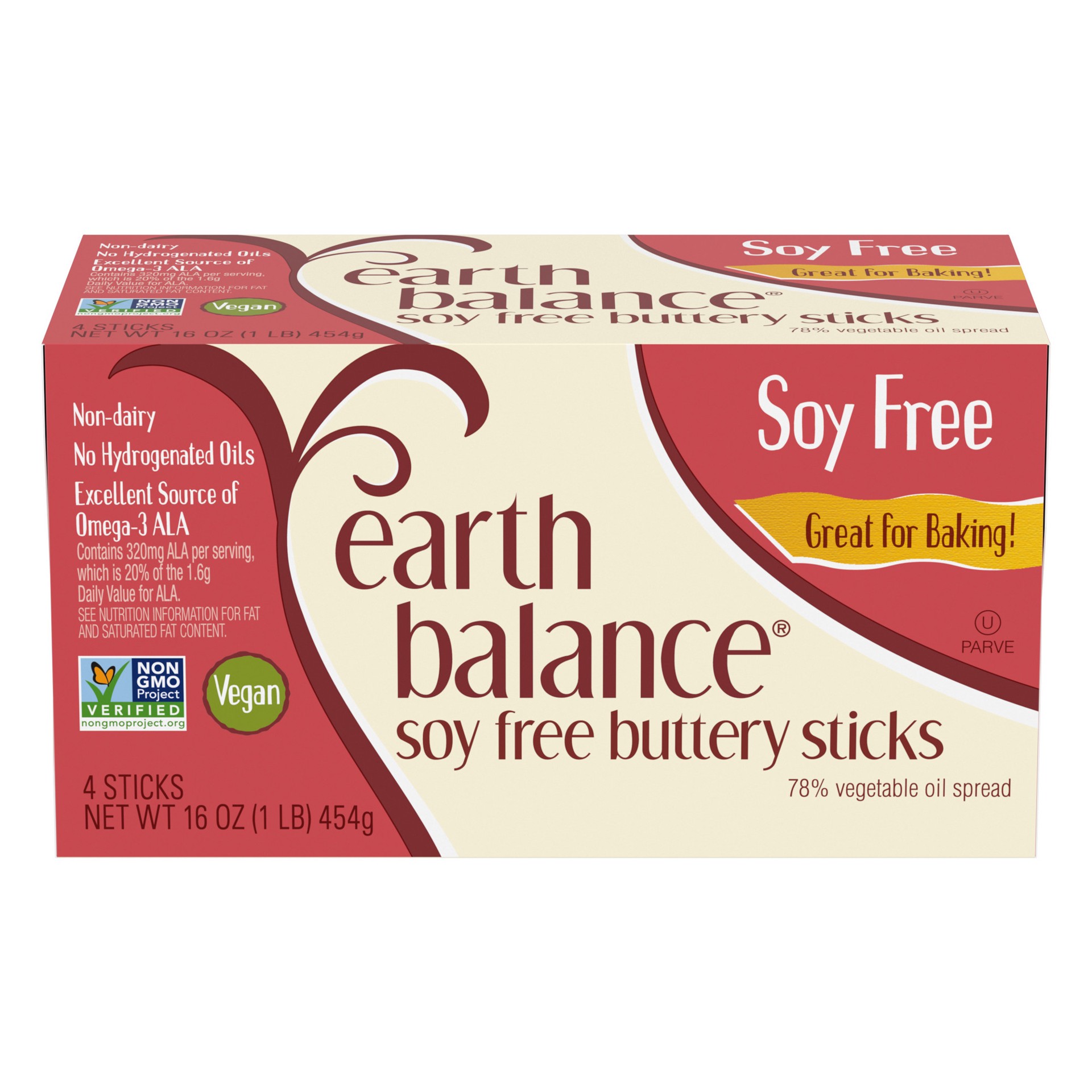 slide 1 of 5, Earth Balance Soy Free Buttery Sticks, 16 oz., 4 Sticks, 16 oz