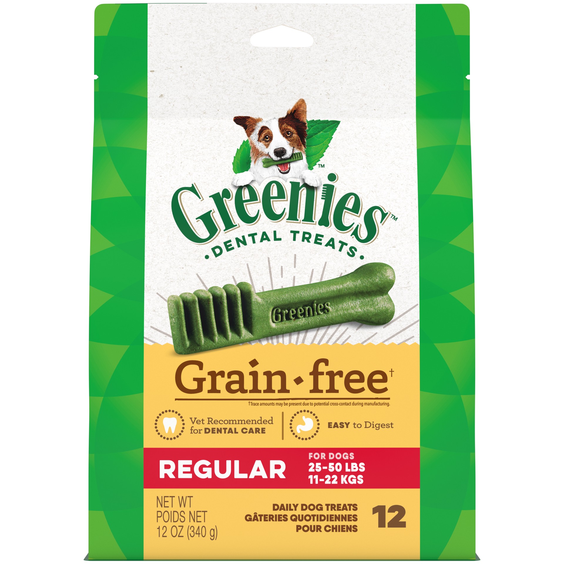 slide 1 of 7, Greenies Grain Free Regular Natural Dental Care Dog Treats, 12 oz