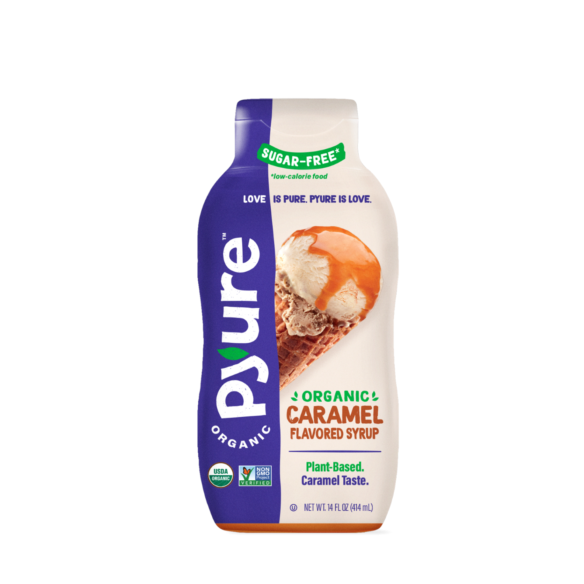 slide 1 of 1, Pyure Organic Sugar Free Caramel Flavored Syrup 14 Fl. Oz. Bottle, 