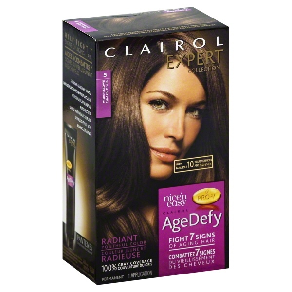 slide 1 of 1, Clairol Expert Agedefy Medium Brown Hair Dye Kit, 1 ct