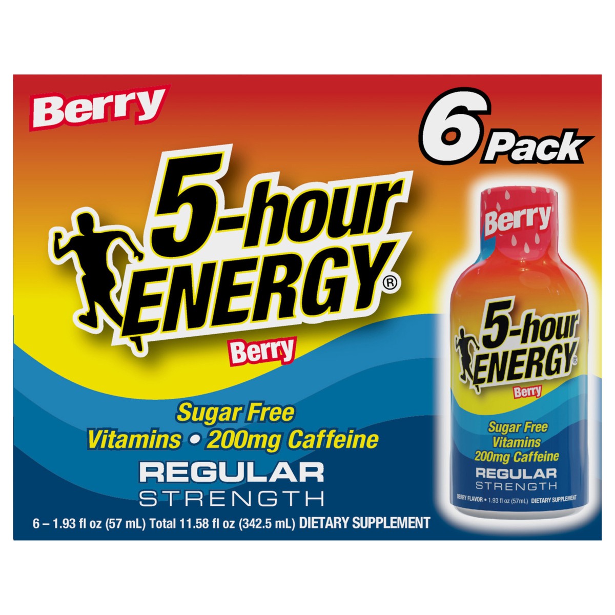 slide 1 of 11, 5-hour ENERGY, Regular Strength, Berry, 6 Pack, 1.93 oz., berry, 1.93 fl oz, 6 ct