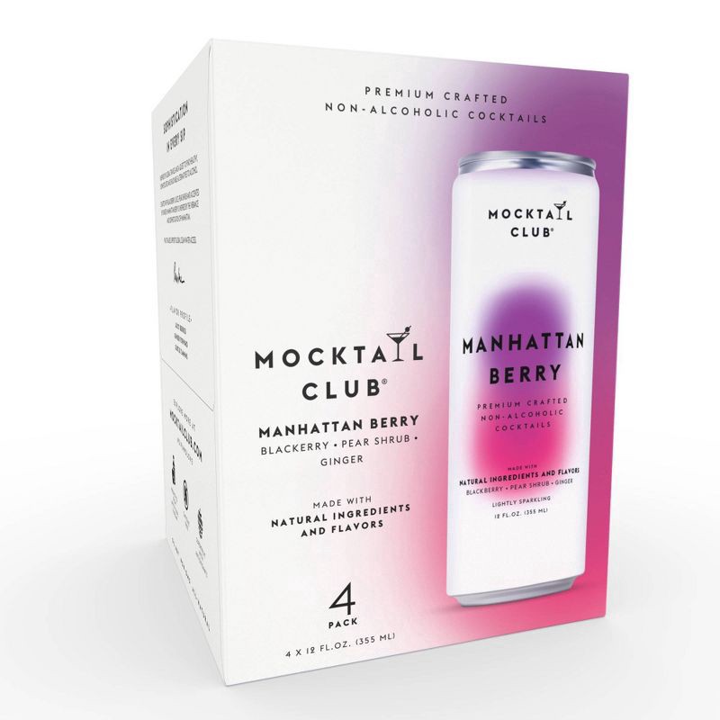 slide 2 of 5, Mocktail Club Non-Alcoholic Manhattan Berry - 4pk/12 fl oz Cans, 4 ct; 12 fl oz