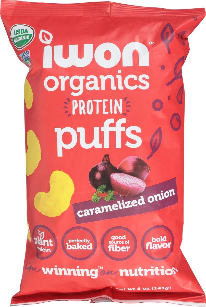 slide 9 of 9, Iwon Organics Caramelized Onion Protein Puffs 5 oz, 5 oz
