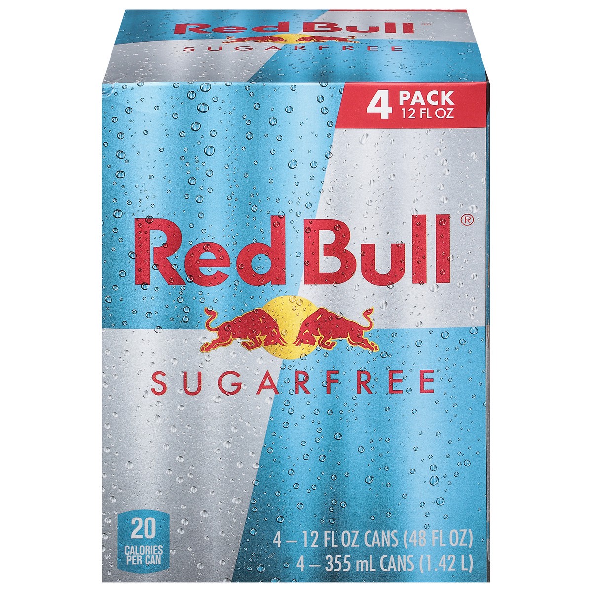 slide 1 of 4, Red Bull Sugarfree Energy Drink 4 - 12 fl oz Cans, 4 ct; 12 fl oz