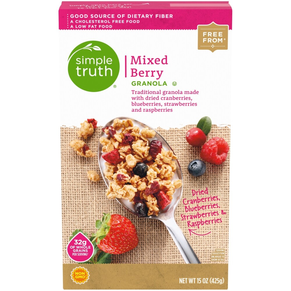 slide 1 of 1, Simple Truth Mixed Berry Granola, 15 oz