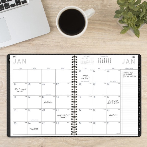 slide 4 of 10, AT-A-GLANCE® Contemporary 2026 Monthly Planner, Charcoal, Large, 9"" x 11"", 1 ct