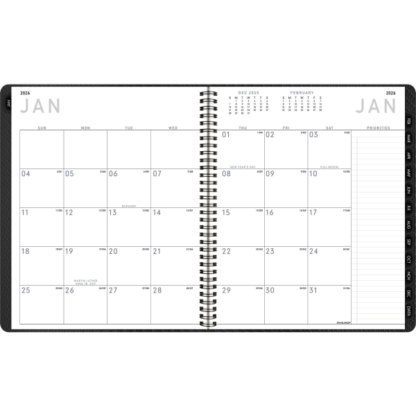 slide 3 of 10, AT-A-GLANCE® Contemporary 2026 Monthly Planner, Charcoal, Large, 9"" x 11"", 1 ct