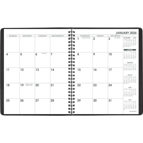 slide 2 of 10, AT-A-GLANCE® Large Print 2026 Monthly Planner, Black, Medium, 7"" x 8 3/4"", 1 ct