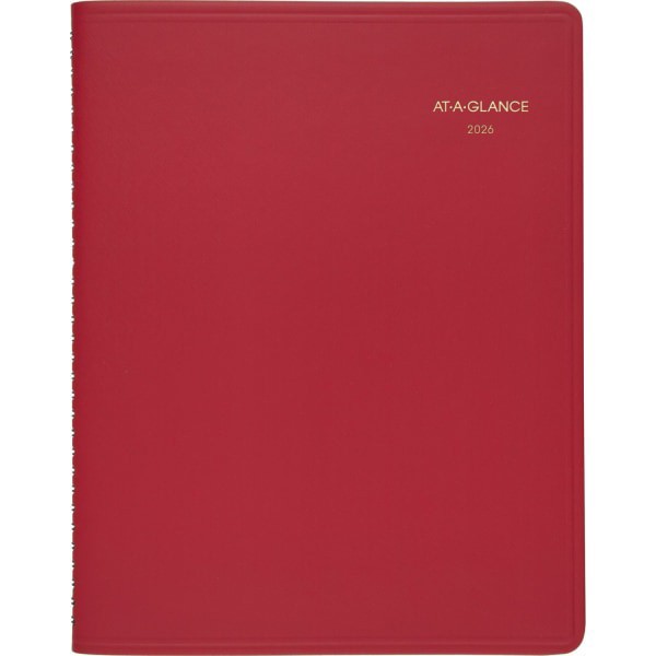 slide 3 of 10, AT-A-GLANCE® 2026 Weekly Appointment Book Planner, Red, Large, 8 1/4"" x 11"", 1 ct