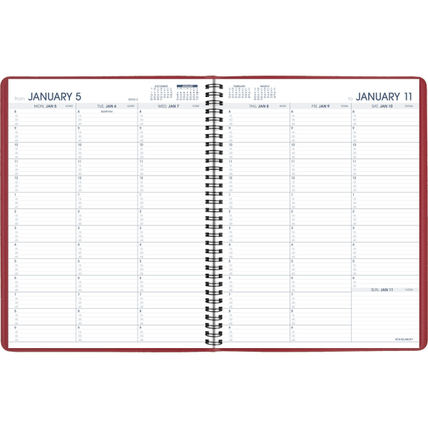 slide 2 of 10, AT-A-GLANCE® 2026 Weekly Appointment Book Planner, Red, Large, 8 1/4"" x 11"", 1 ct