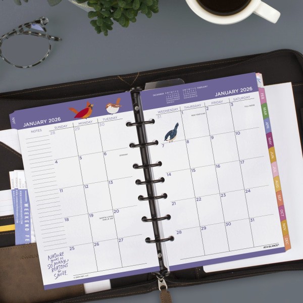 slide 3 of 4, AT-A-GLANCE® Kathy Davis® 2026 Monthly Planner Refill, Loose-Leaf, Desk Size, 5-1/2"" x 8-1/2"", 1 ct