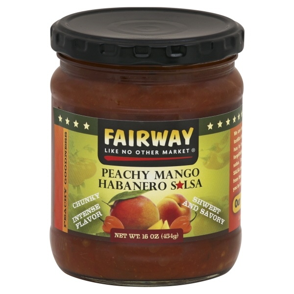 slide 1 of 1, Fairway Salsa Peach Mango Habanero, 16 oz