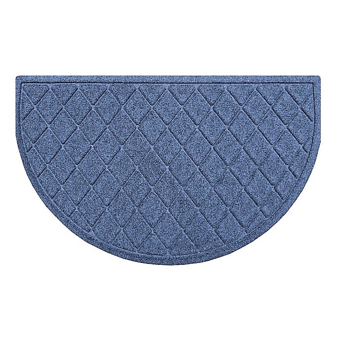 slide 1 of 2, Weather Guard Argyle Half Oval Door Mat - Navy, 20 in x 30 in