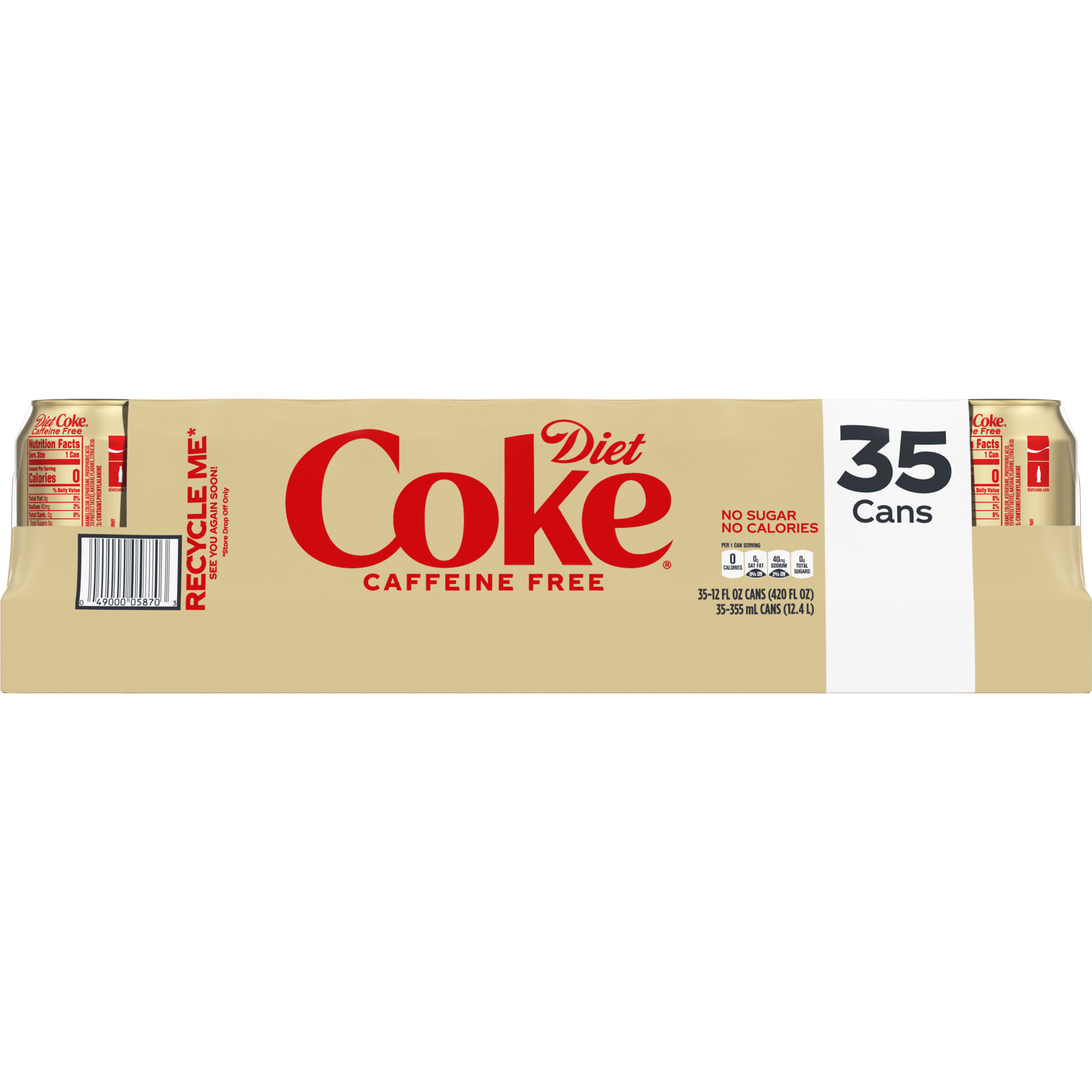 slide 4 of 5, Diet Coke Caffeine Free Soda Soft Drink, 12 fl oz, 35 Pack, 420 fl oz